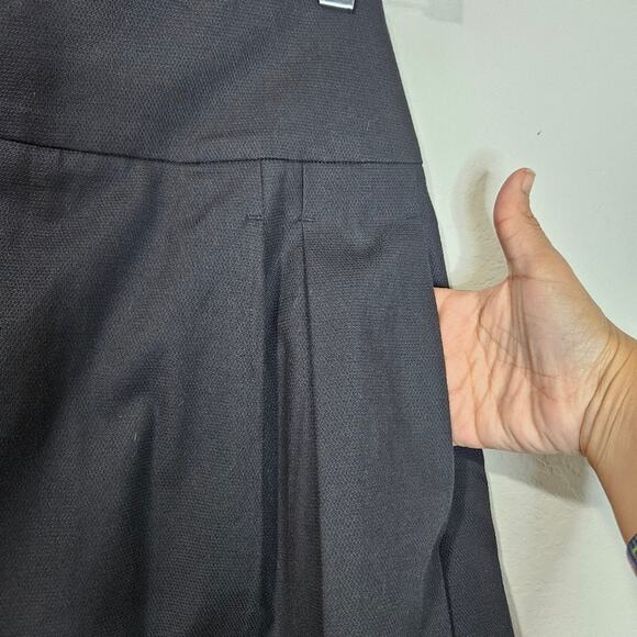 VINCE Black Womens sz 2 Pleated Textured Fabric Pockets Skirt - Picture 4 of 8